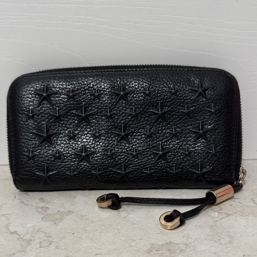 Jimmy Choo Black Star-Embossed Women's Wallet with COA